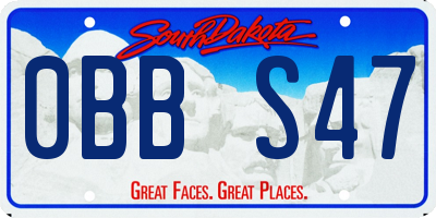 SD license plate 0BBS47