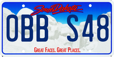 SD license plate 0BBS48