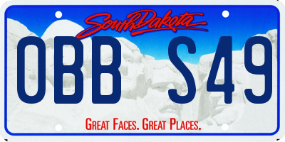 SD license plate 0BBS49