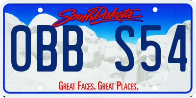 SD license plate 0BBS54