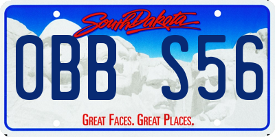 SD license plate 0BBS56