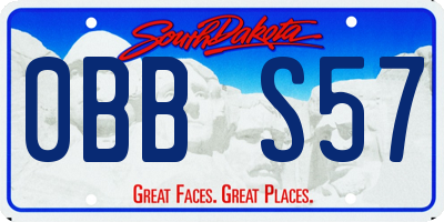 SD license plate 0BBS57