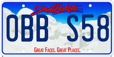 SD license plate 0BBS58