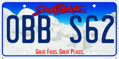 SD license plate 0BBS62