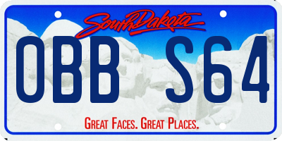 SD license plate 0BBS64