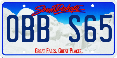 SD license plate 0BBS65