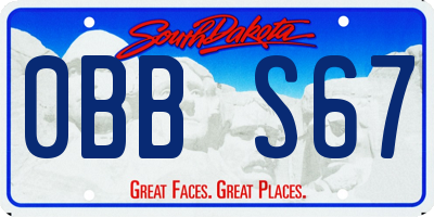 SD license plate 0BBS67