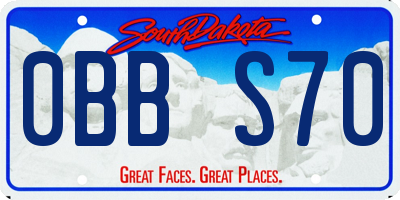 SD license plate 0BBS70