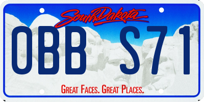 SD license plate 0BBS71