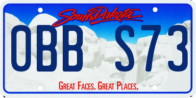 SD license plate 0BBS73