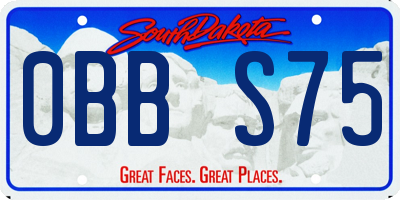 SD license plate 0BBS75