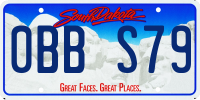 SD license plate 0BBS79