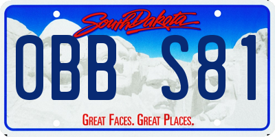 SD license plate 0BBS81