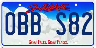SD license plate 0BBS82