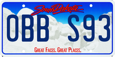 SD license plate 0BBS93