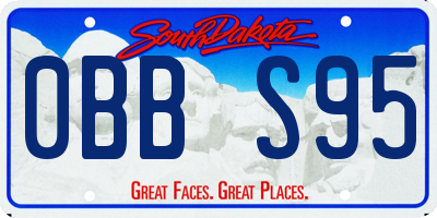 SD license plate 0BBS95