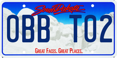 SD license plate 0BBT02