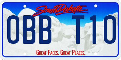 SD license plate 0BBT10