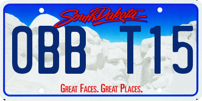 SD license plate 0BBT15