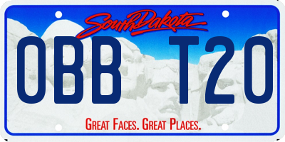 SD license plate 0BBT20