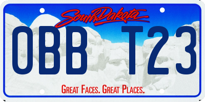 SD license plate 0BBT23