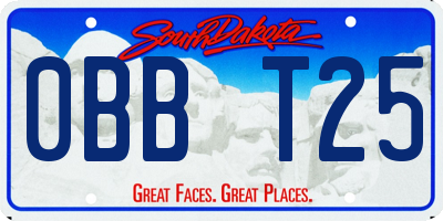 SD license plate 0BBT25