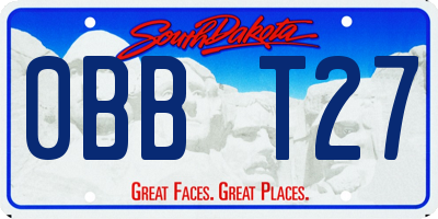 SD license plate 0BBT27