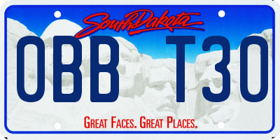 SD license plate 0BBT30