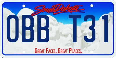 SD license plate 0BBT31