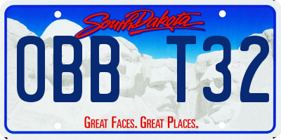 SD license plate 0BBT32