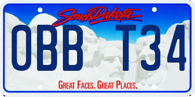 SD license plate 0BBT34
