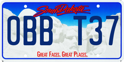 SD license plate 0BBT37