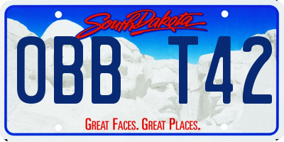 SD license plate 0BBT42