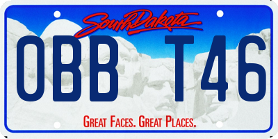 SD license plate 0BBT46