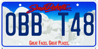 SD license plate 0BBT48