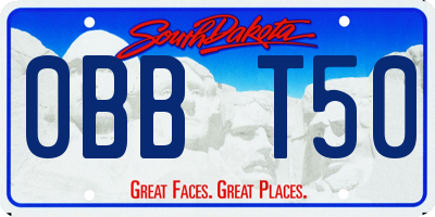 SD license plate 0BBT50