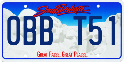 SD license plate 0BBT51