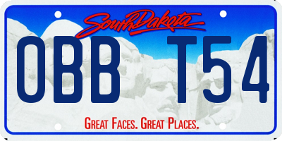 SD license plate 0BBT54