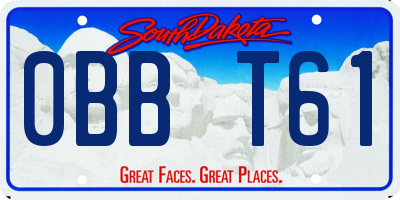 SD license plate 0BBT61
