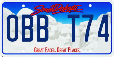 SD license plate 0BBT74