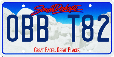 SD license plate 0BBT82