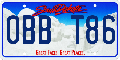 SD license plate 0BBT86
