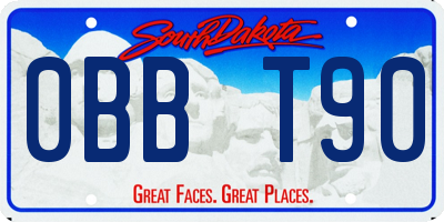SD license plate 0BBT90