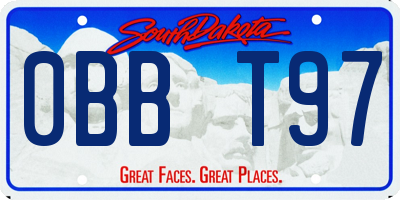 SD license plate 0BBT97