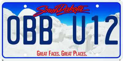 SD license plate 0BBU12
