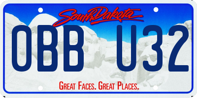SD license plate 0BBU32