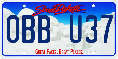 SD license plate 0BBU37