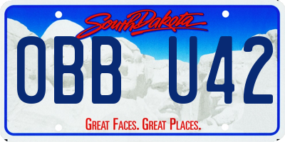 SD license plate 0BBU42