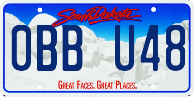 SD license plate 0BBU48