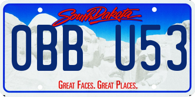 SD license plate 0BBU53